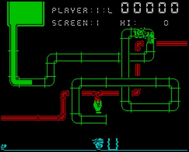 Super Pipeline II - ZX Spectrum game screenshot (1985) by Taskset